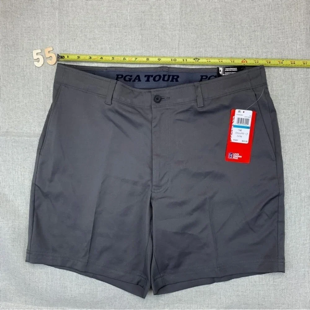 PGA TOUR Mens 7 Flat-Front Golf Short 36